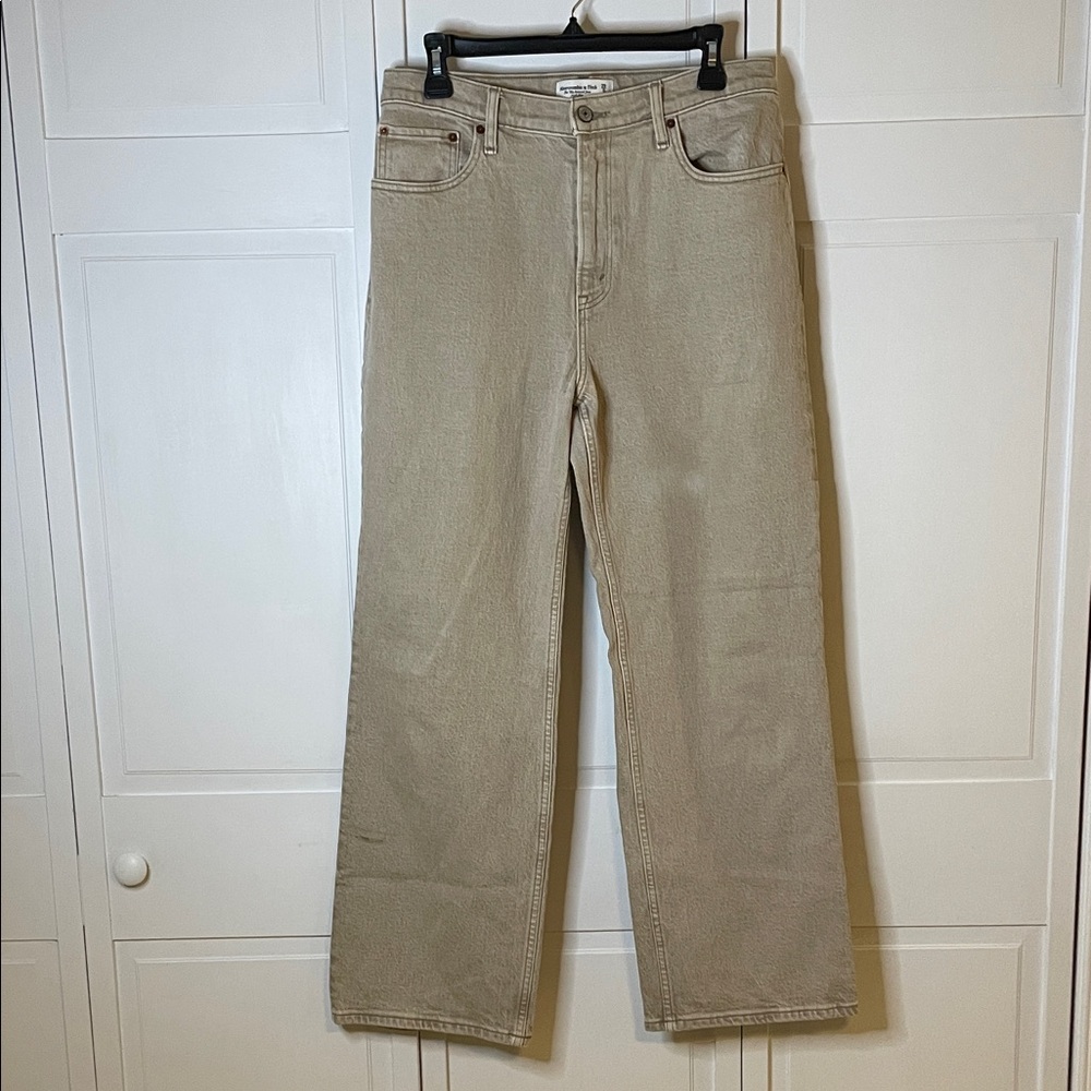Abercrombie & Fitch Tan 90s High Rise Relaxed Fit Jeans Sz 29/8s